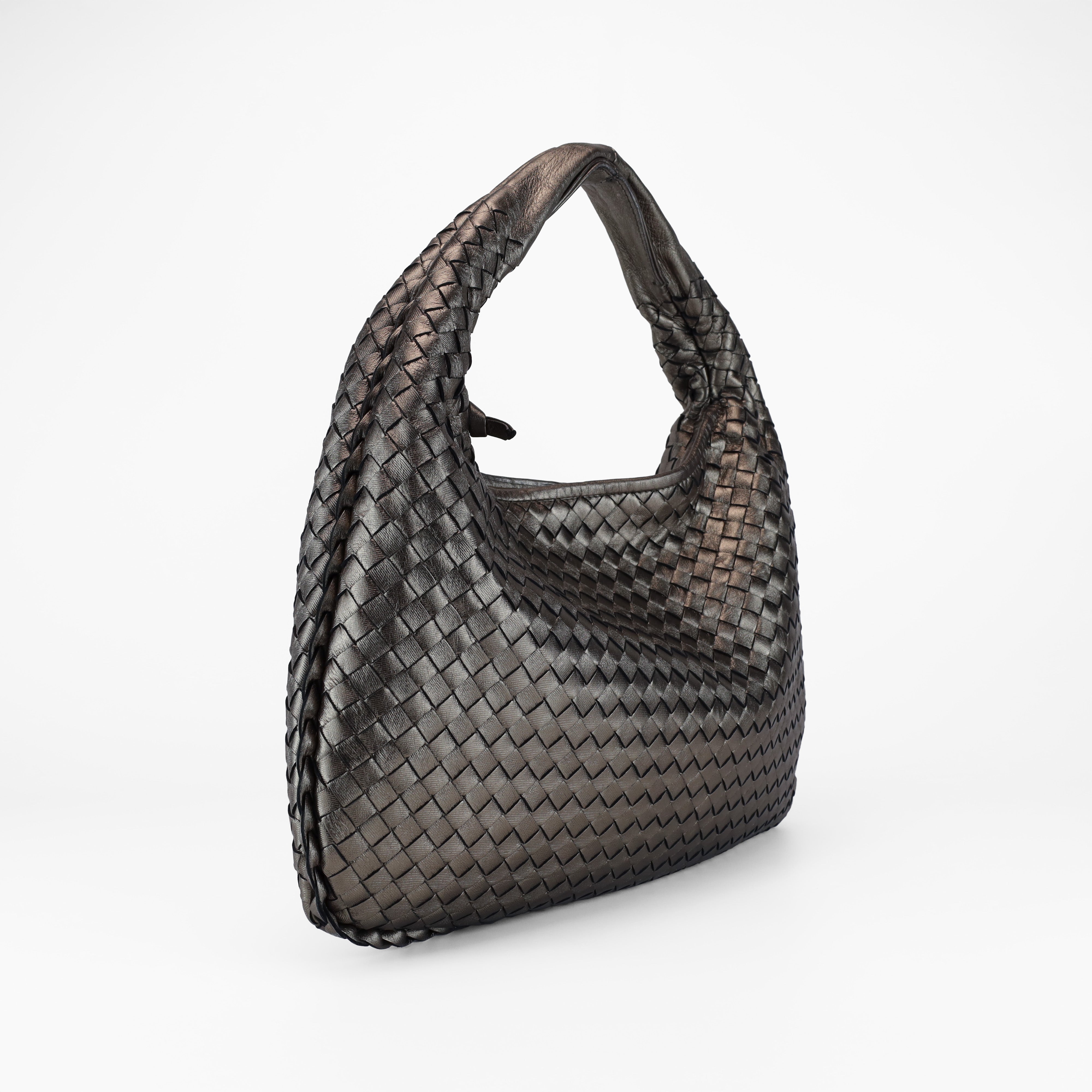 BOTTEGA VENETA METALLIC INTRECCIATO HOBO SHOULDER BAG – Privy Please