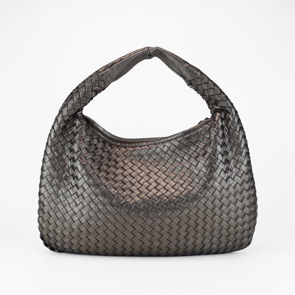 BOTTEGA VENETA METALLIC INTRECCIATO HOBO SHOULDER BAG