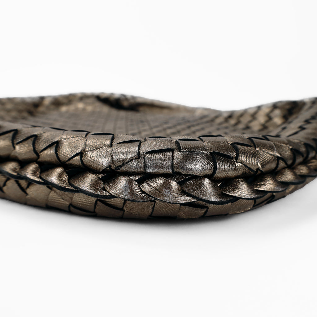 BOTTEGA VENETA METALLIC INTRECCIATO HOBO SHOULDER BAG