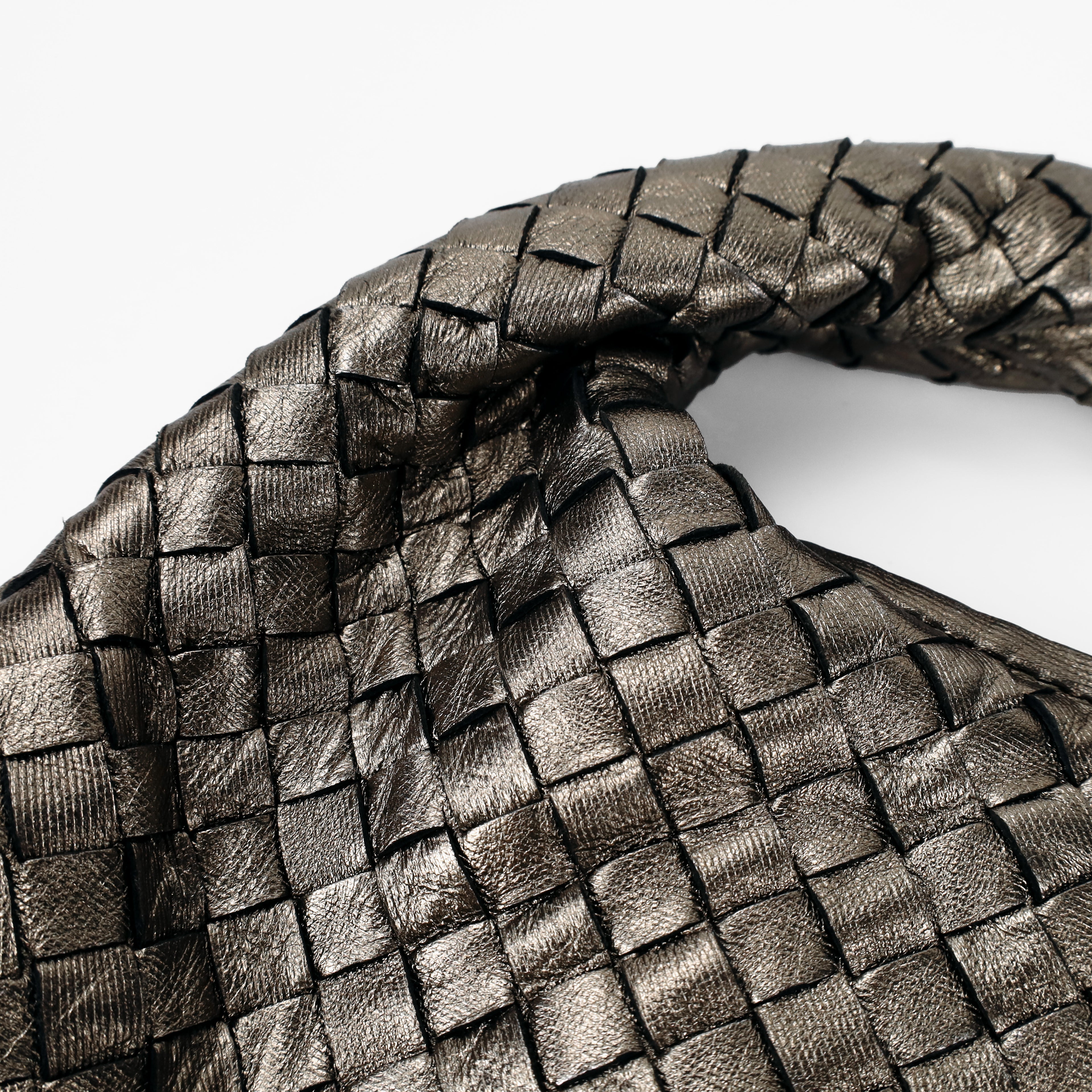 BOTTEGA VENETA METALLIC INTRECCIATO HOBO SHOULDER BAG