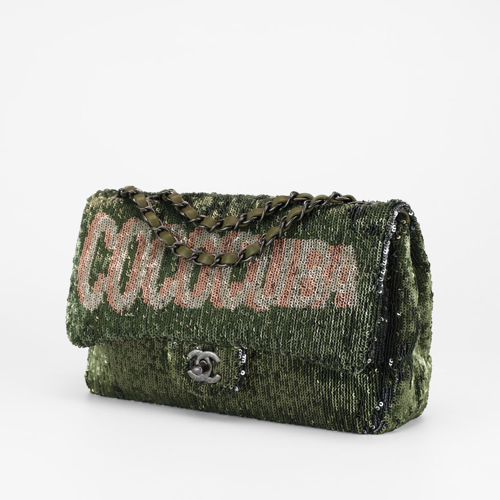 CHANEL LIMITED EDITION SEQUIN COCO CUBA MEDIUM FLAP
