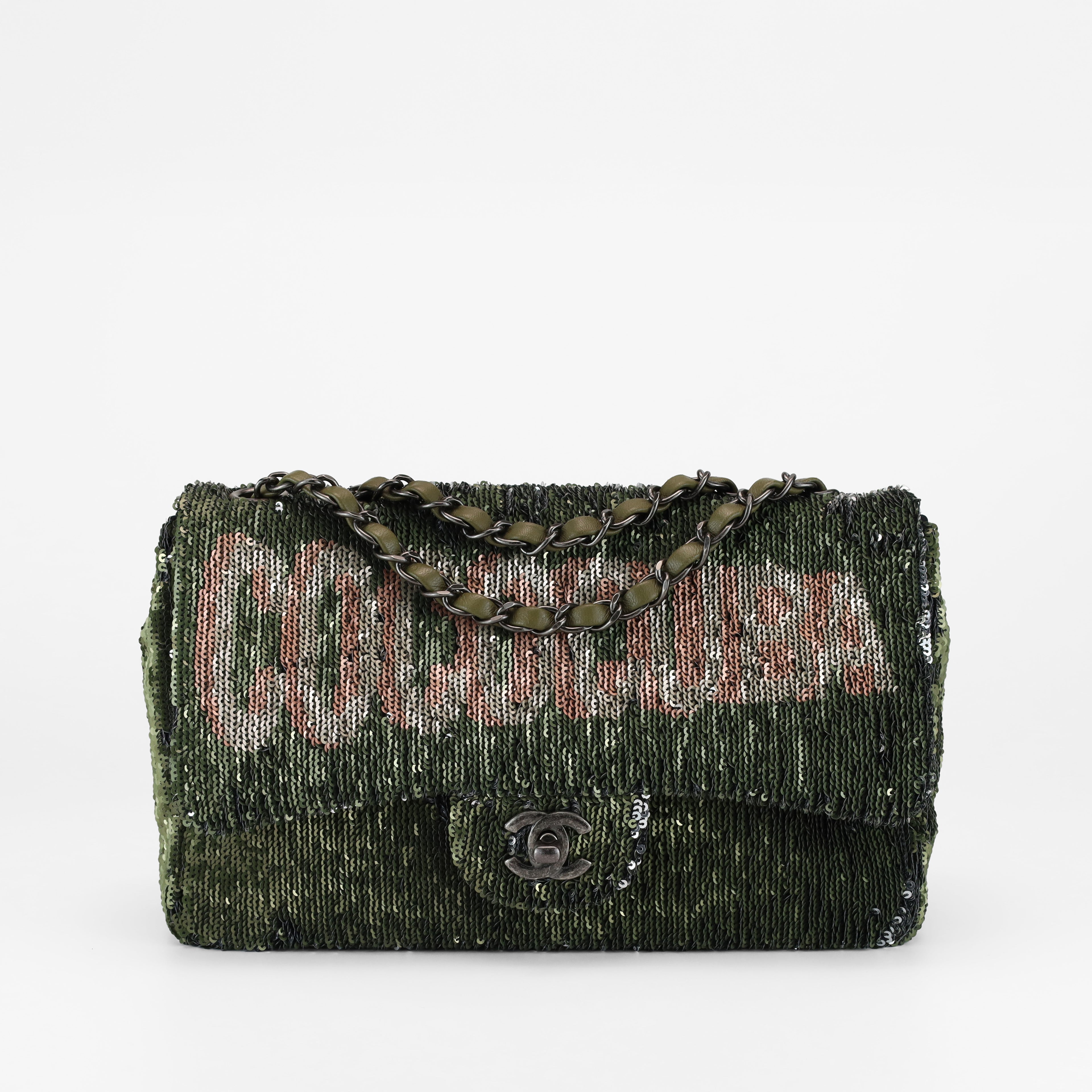 CHANEL LIMITED EDITION SEQUIN COCO CUBA MEDIUM FLAP