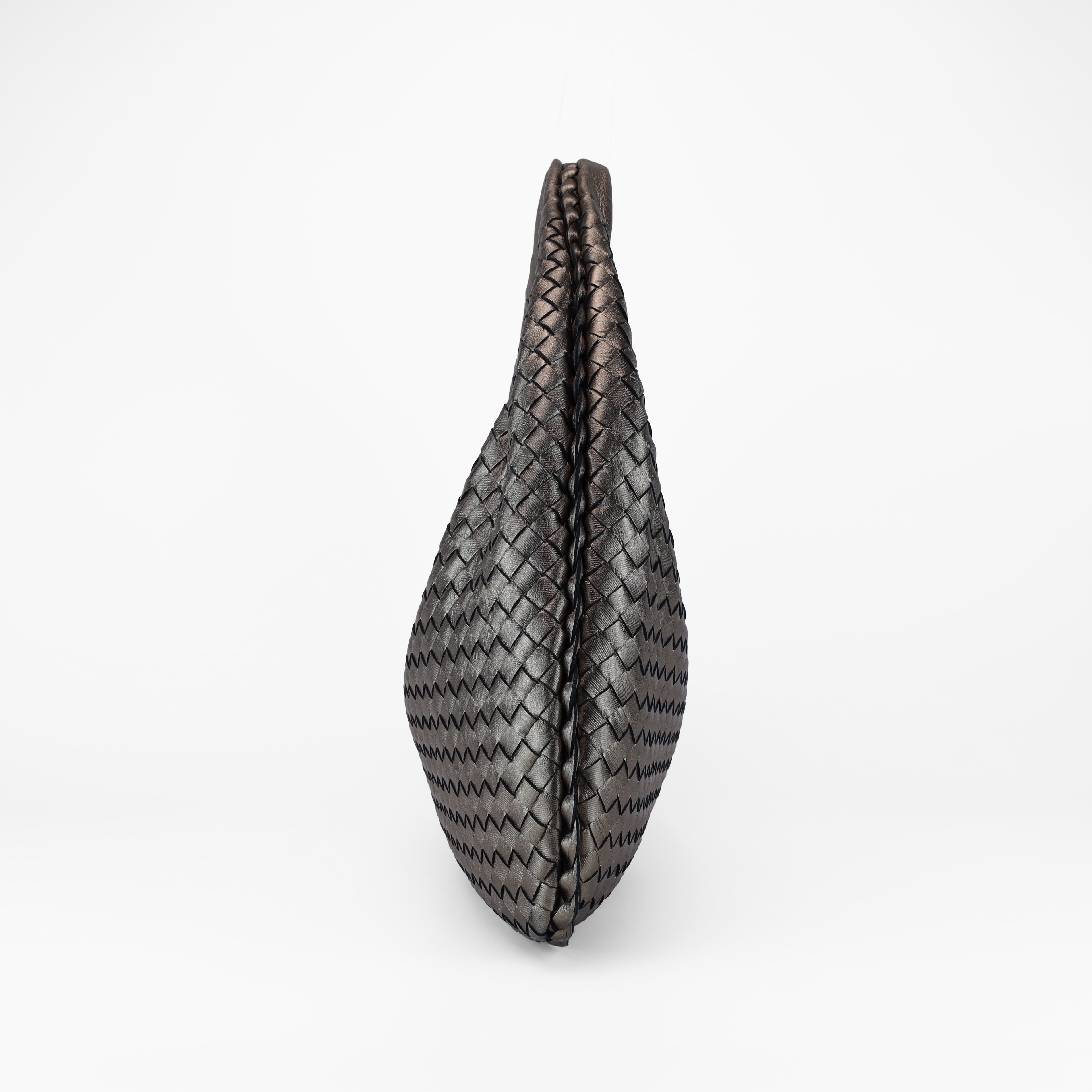 BOTTEGA VENETA METALLIC INTRECCIATO HOBO SHOULDER BAG