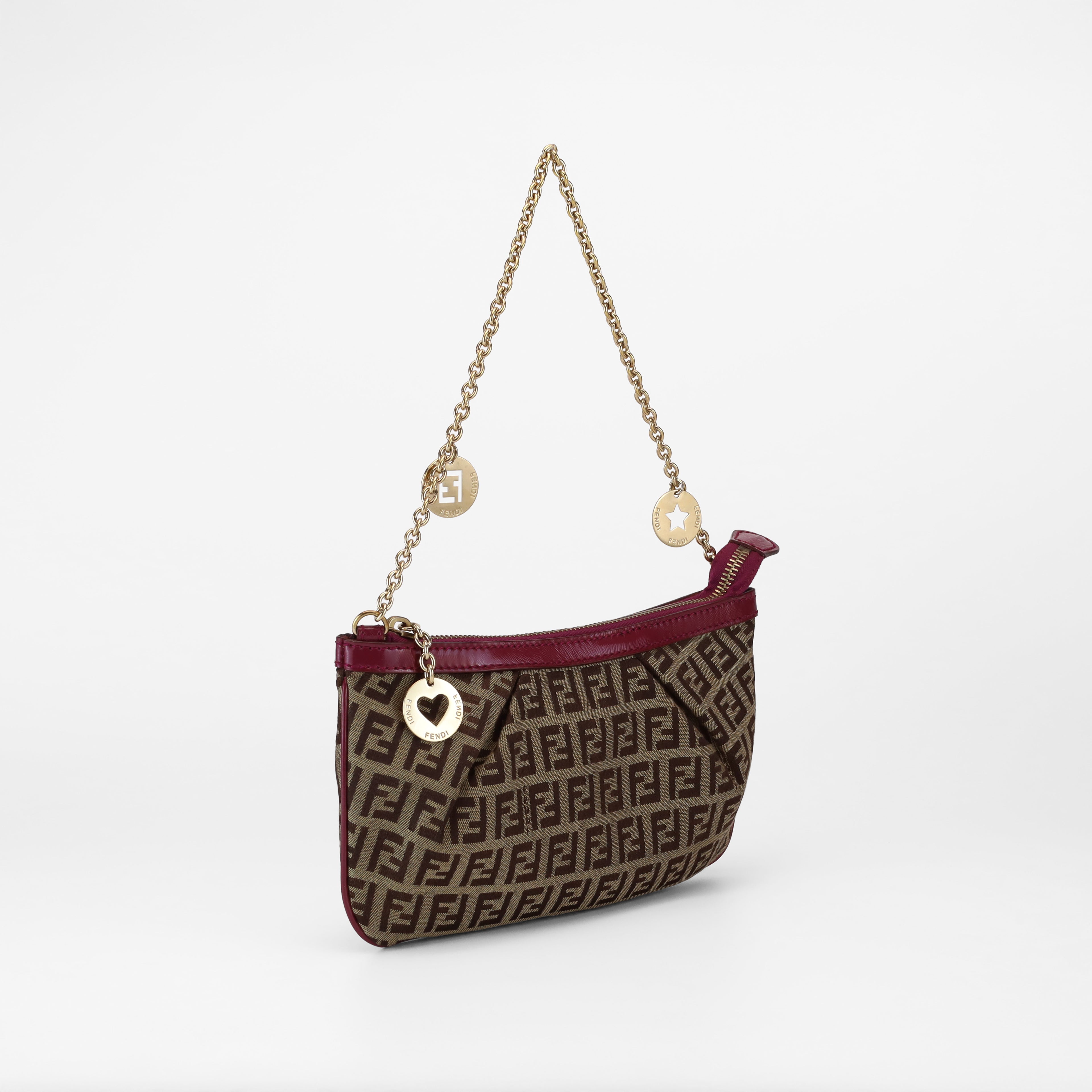 FENDI VINTAGE ZUCCHINO CHARM CHAIN POCHETTE