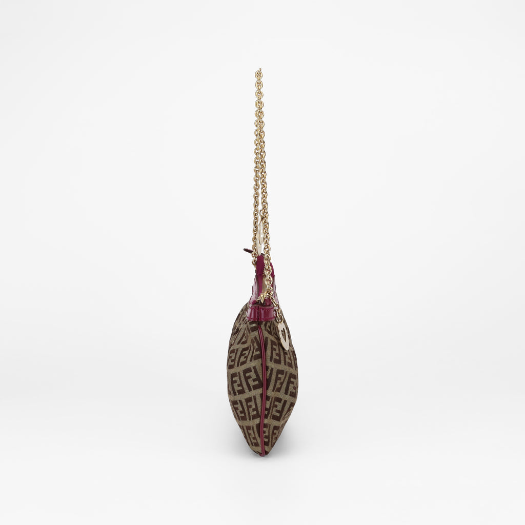 FENDI VINTAGE ZUCCHINO CHARM CHAIN POCHETTE