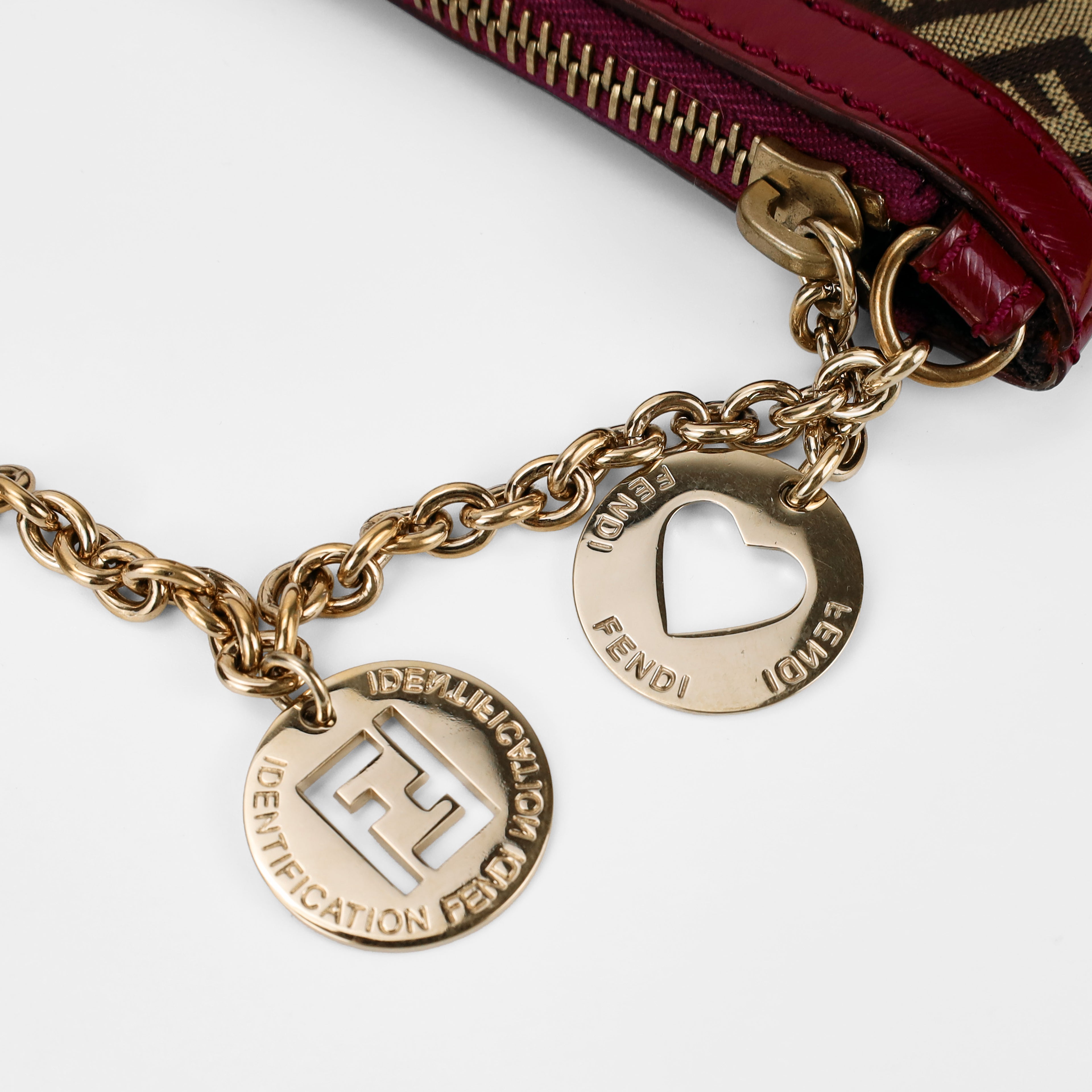 FENDI VINTAGE ZUCCHINO CHARM CHAIN POCHETTE