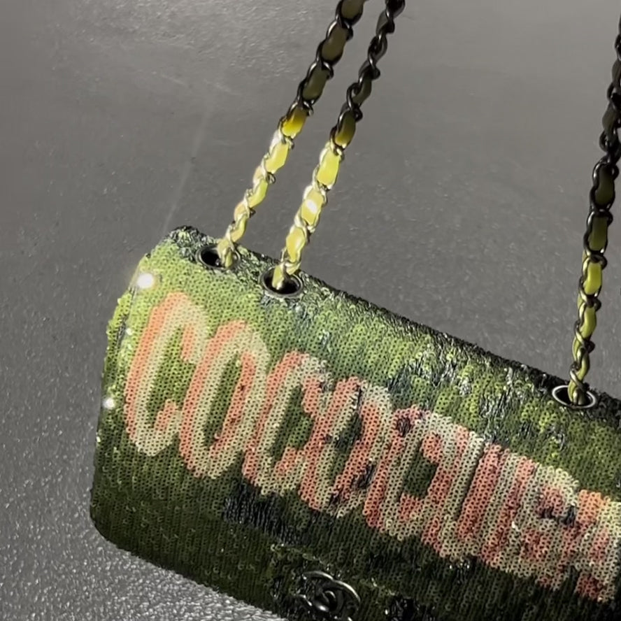 CHANEL LIMITED EDITION SEQUIN COCO CUBA MEDIUM FLAP